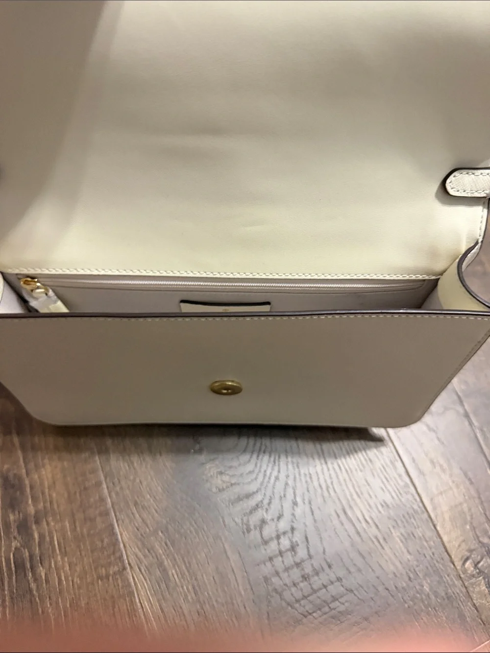 kate spade Cream Floral & Butterfly Cutout Leather Crossbody with Gold Chain
